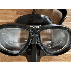 Wave Snorkel Dive Mask Black Silicone Adult Unisex Scuba Swimming Goggles